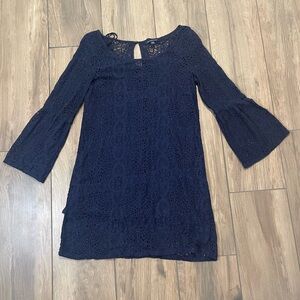 Elegant Navy Lace Dress